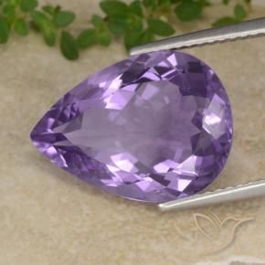 Amatista Violeta medio natural de 7.00 ct, En forma de pera, VVS-VS