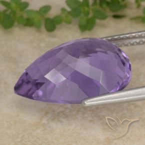 Amatista Violeta medio natural de 7.00 ct, En forma de pera, VVS-VS