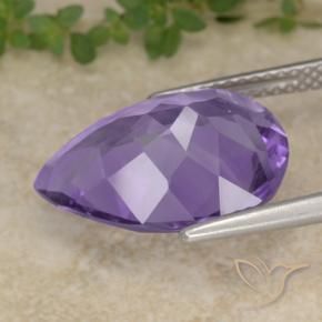 Amatista Violeta medio natural de 6.19 ct, En forma de pera, VS