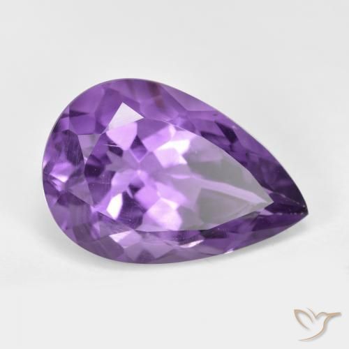 Amatista Violeta medio natural de 5.25 ct, En forma de pera, VS