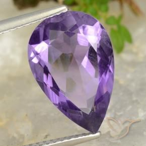 Amatista Violeta medio natural de 4.66 ct, En forma de pera, VS