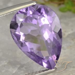 Amatista Violeta medio natural de 6.43 ct, En forma de pera, VVS-VS