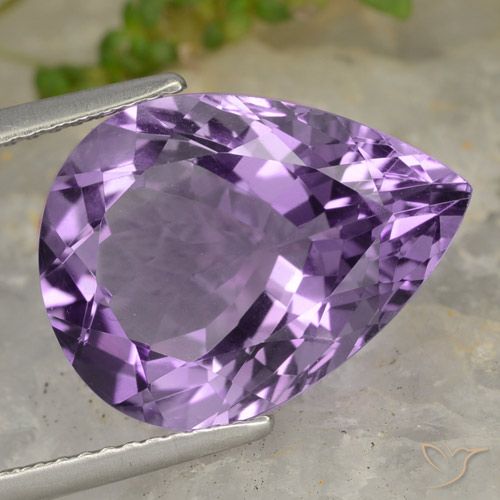 7.60ct Natural Violeta púrpura claro medio Amatista, En forma de pera, VVS-VS
