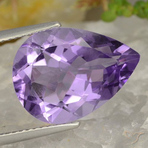 6.32ct Natural Violeta púrpura claro medio Amatista, En forma de pera, VVS-VS