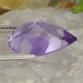 Amatista Violeta púrpura claro medio natural de 6.32 ct, En forma de pera, VVS-VS