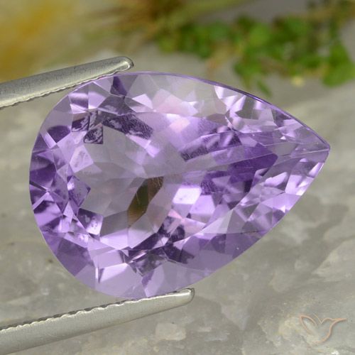 7.68ct Natural Violeta claro Amatista, En forma de pera, VVS-VS