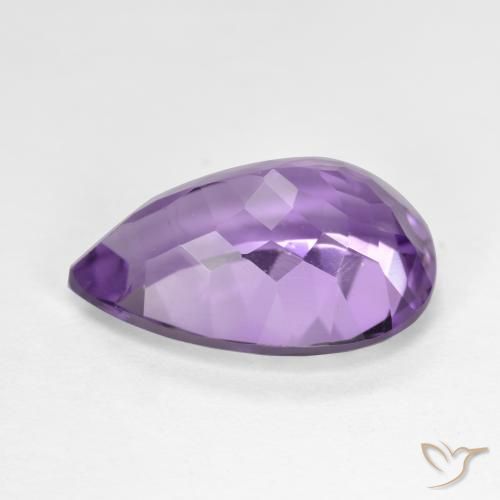 Amatista Violeta medio natural de 5.43 ct, En forma de pera, VS