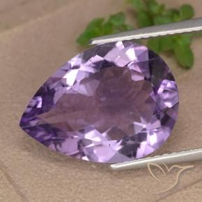 Amatista Violeta medio natural de 6.64 ct, En forma de pera, VVS-VS