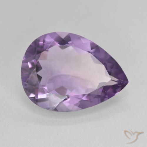 Amatista Medium Light Purplish-Violet natural de 6.69 ct, En forma de pera, VVS-VS