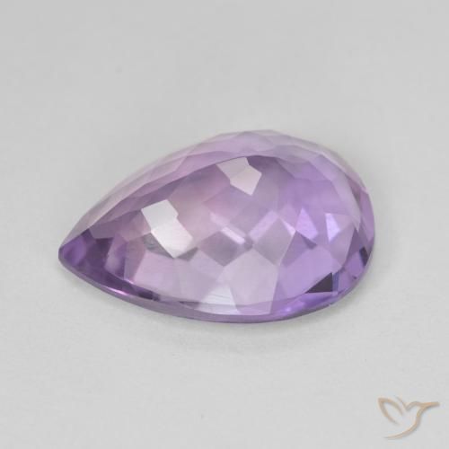 Amatista Medium Light Purplish-Violet natural de 6.69 ct, En forma de pera, VVS-VS