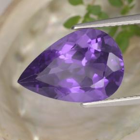 Amatista Violeta natural de 4.76 ct, En forma de pera, VS