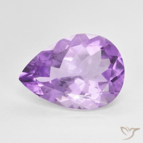 Amatista Violeta oscuro natural de 6.76 ct, En forma de pera, VS