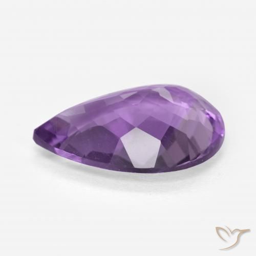 Amatista Violeta vívido natural de 6.14 ct, En forma de pera, VS