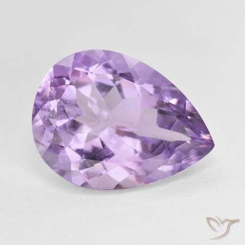 Amatista Violeta medio natural de 7.28 ct, En forma de pera, VS
