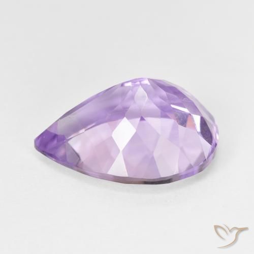 Amatista Violeta medio natural de 7.28 ct, En forma de pera, VS