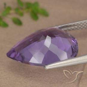 Amatista Violeta berenjena natural de 6.79 ct, En forma de pera, VVS-VS