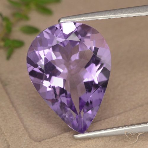 6.07ct Natural Violeta púrpura claro medio Amatista, En forma de pera, VVS-VS