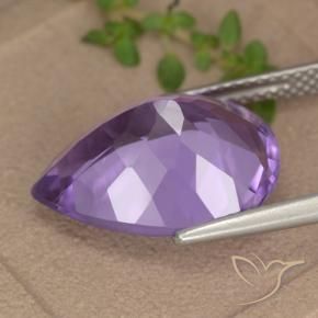 Amatista Violeta medio natural de 6.83 ct, En forma de pera, VVS-VS