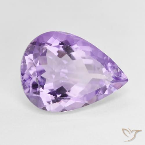 Amatista Violeta medio natural de 7.28 ct, En forma de pera, VS