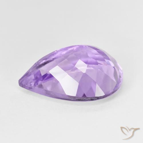 Amatista Violeta medio natural de 7.28 ct, En forma de pera, VS