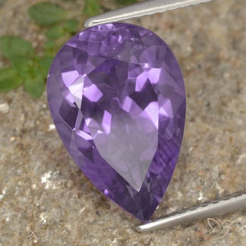 5.37ct Natural Violeta medio Amatista, En forma de pera, VS