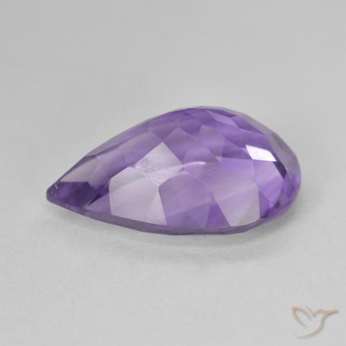 Amatista Violeta oscuro natural de 5.03 ct, En forma de pera, VS