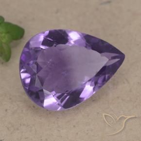 Amatista Violeta medio natural de 5.94 ct, En forma de pera, VS