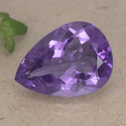 6.50ct Natural Violeta medio Amatista, En forma de pera, VS