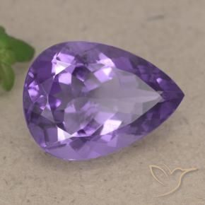 Amatista Violeta medio natural de 6.50 ct, En forma de pera, VS