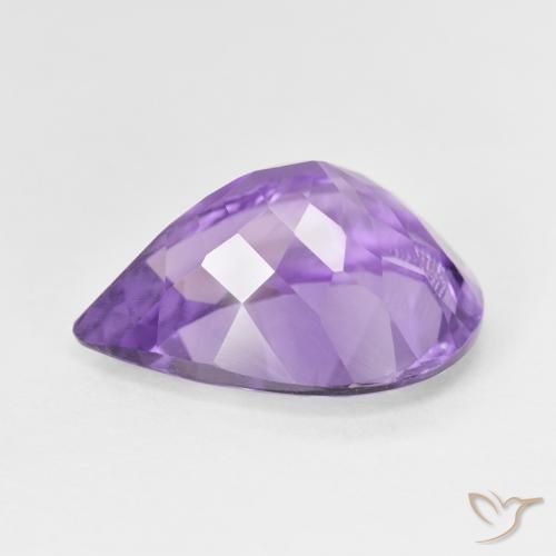 Amatista Violeta medio natural de 7.23 ct, En forma de pera, VS