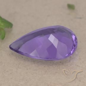 Amatista Violeta medio natural de 6.08 ct, En forma de pera, VS