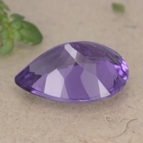 Amatista Violeta oscuro natural de 7.07 ct, En forma de pera, VS