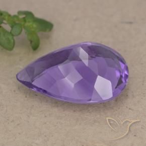 Amatista Violeta oscuro natural de 6.17 ct, En forma de pera, VS