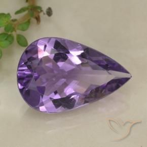 Amatista Violeta medio natural de 4.03 ct, En forma de pera, VS