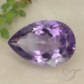 Amatista Violeta medio natural de 5.04 ct, En forma de pera, VS