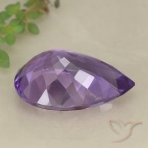 Amatista Violeta medio natural de 5.04 ct, En forma de pera, VS