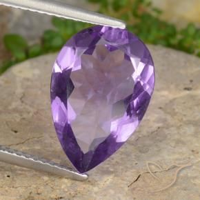 Amatista Violeta intenso natural de 4.82 ct, En forma de pera, VVS-VS