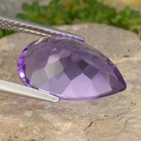 Amatista Violeta intenso natural de 4.82 ct, En forma de pera, VVS-VS