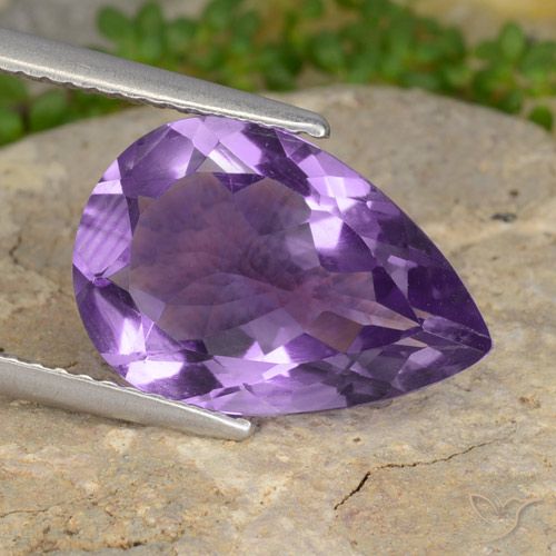 4.52ct Natural Violeta medio Amatista, En forma de pera, VVS-VS