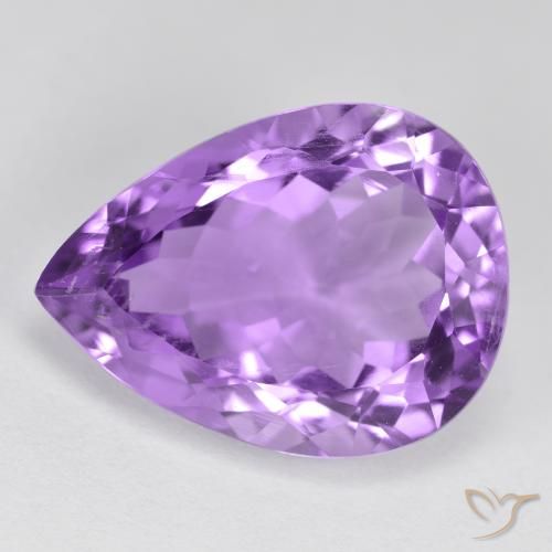Amatista violeta oscuro natural de 5,96 ct, en forma de pera, VVS-VS