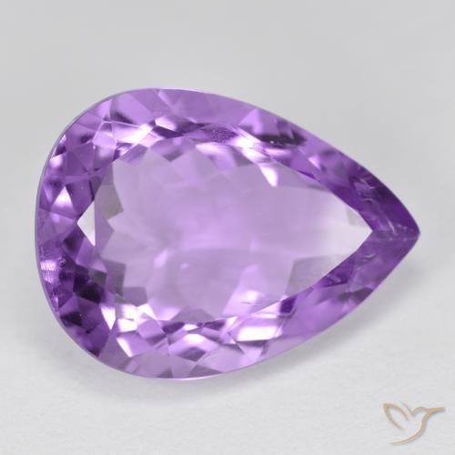 Amatista violeta oscuro natural de 5,96 ct, en forma de pera, VVS-VS