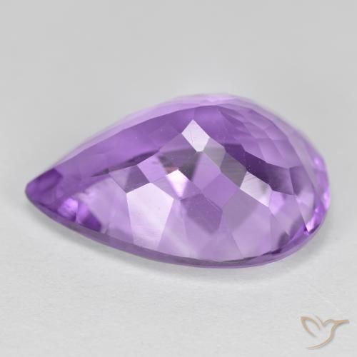 Amatista violeta oscuro natural de 5,96 ct, en forma de pera, VVS-VS