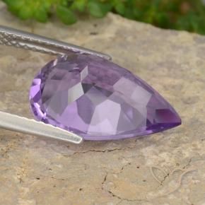 Amatista Violeta medio natural de 6.34 ct, En forma de pera, VVS-VS