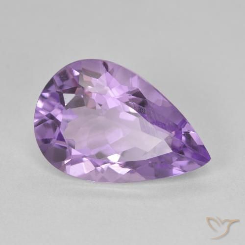 Amatista Violeta medio natural de 4.81 ct, En forma de pera, VVS-VS