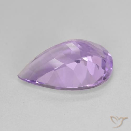 Amatista Violeta medio natural de 4.81 ct, En forma de pera, VVS-VS