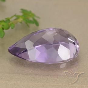 Amatista Violeta medio natural de 5.22 ct, En forma de pera, VVS-VS