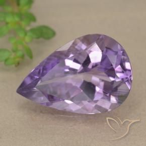 Amatista Violeta medio natural de 4.90 ct, En forma de pera, VVS-VS