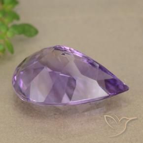 Amatista Violeta medio natural de 4.90 ct, En forma de pera, VVS-VS