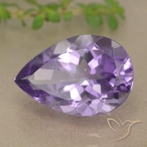 Amatista Violeta medio natural de 5.10 ct, En forma de pera, VVS-VS