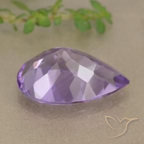 Amatista Violeta medio natural de 5.10 ct, En forma de pera, VVS-VS